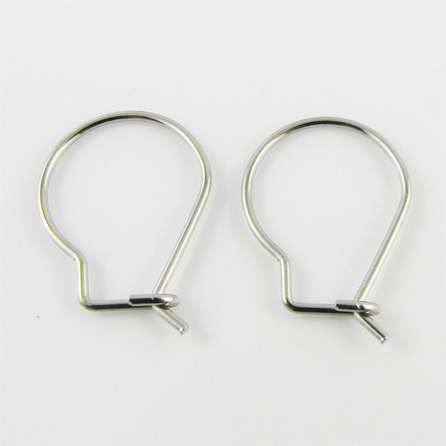 Bulk 20pcs DIY Round Hoop Kidney Earring Finding 19x13mm 0.8mm SSteel