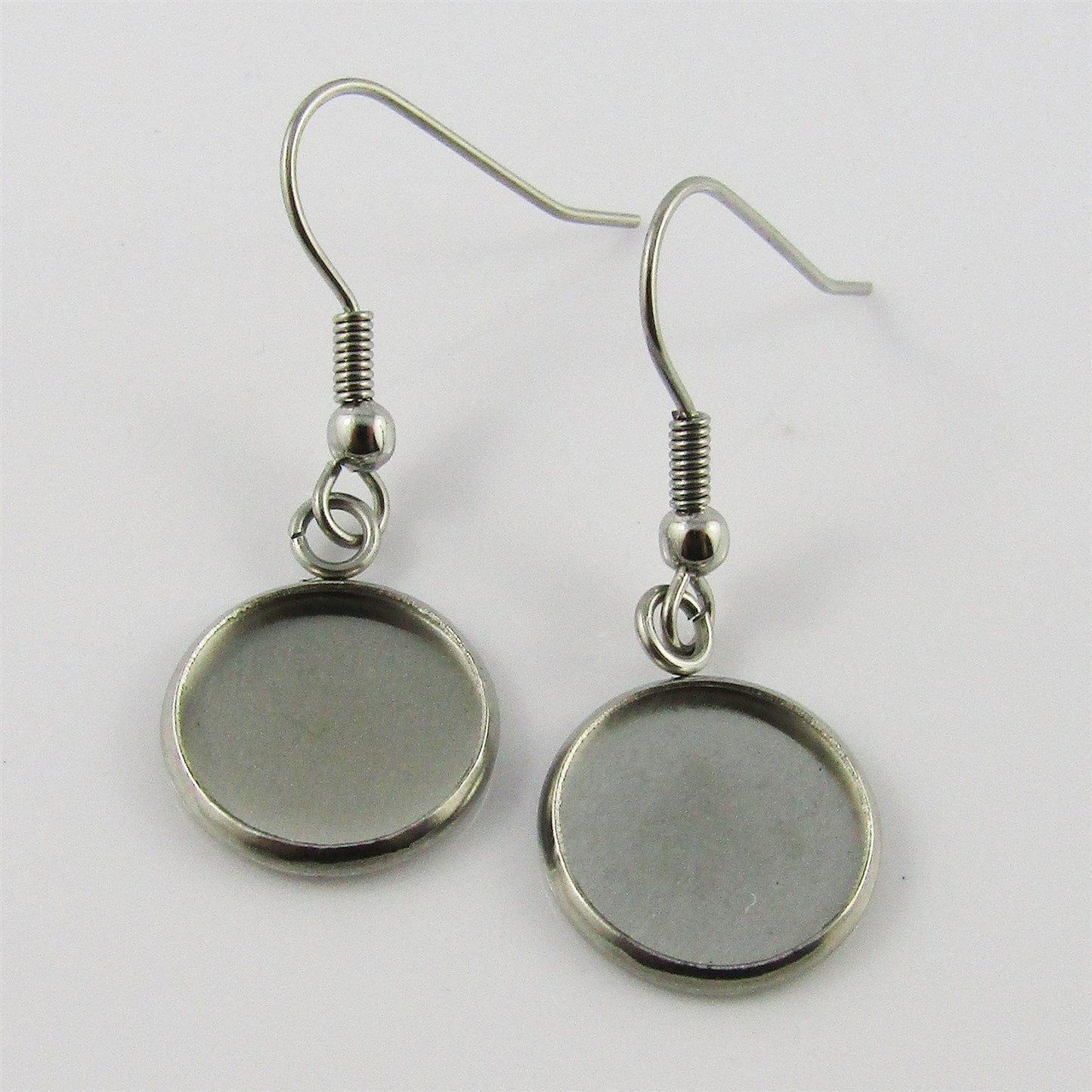 Bulk 10pcs (5pair) DIY Cabochon Setting Hook Earrings Fit 12mm Cabs SSteel