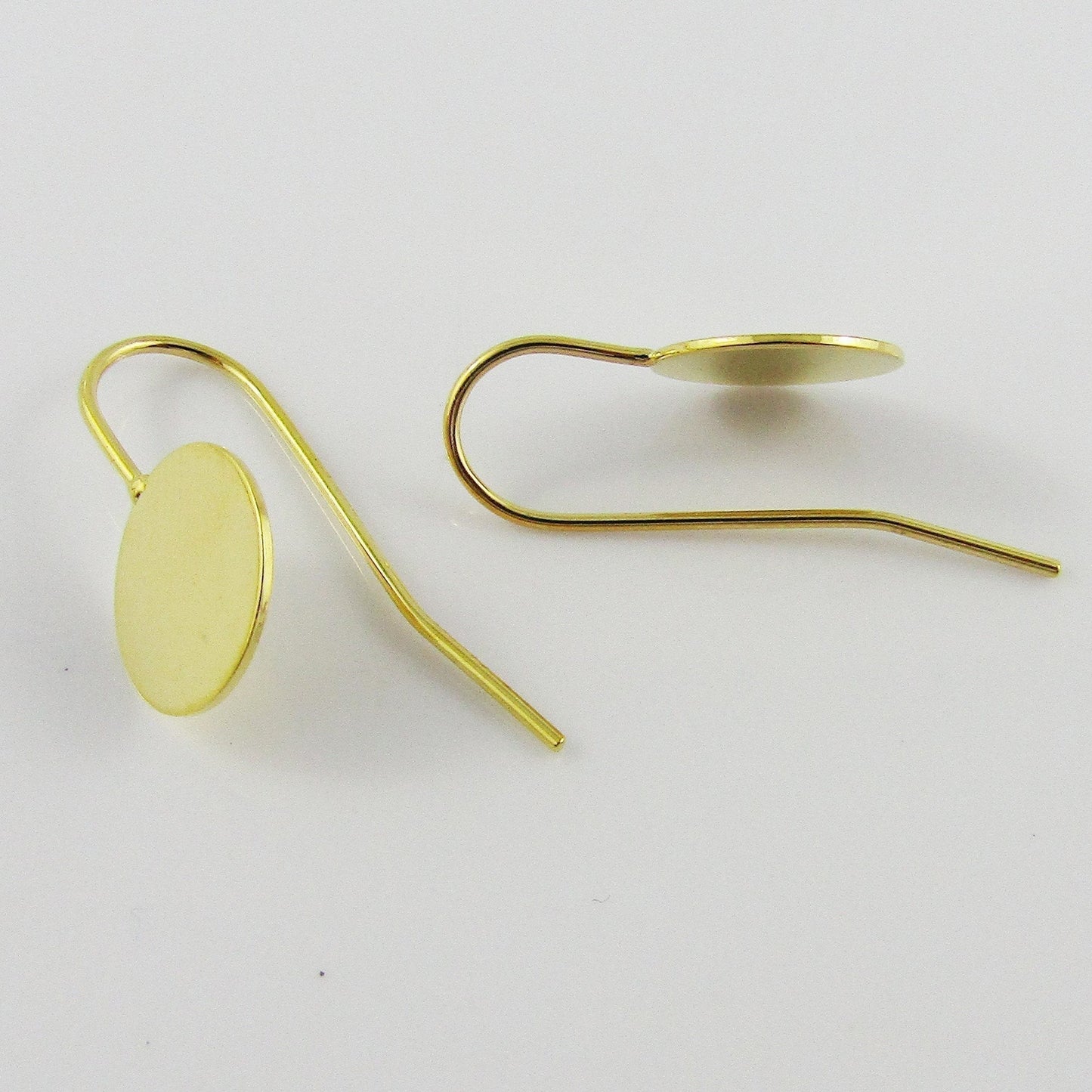 Bulk 10pcs (5pair) Drop Hook Earring with Flat Glue Pad BRASS Fit 10mm Cabs