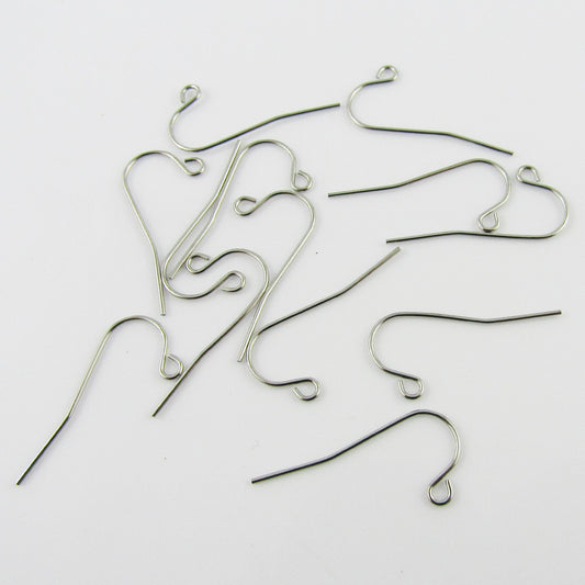Bulk 50pcs (25pair) Earring Hook Finding 24x12mm 304 Stainless Steel