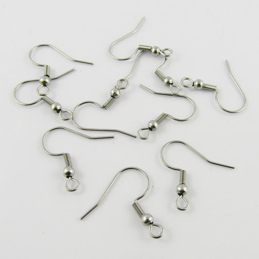 Bulk 50pcs (25pair) Earring Hook Finding 21x21mm 304 Stainless Steel
