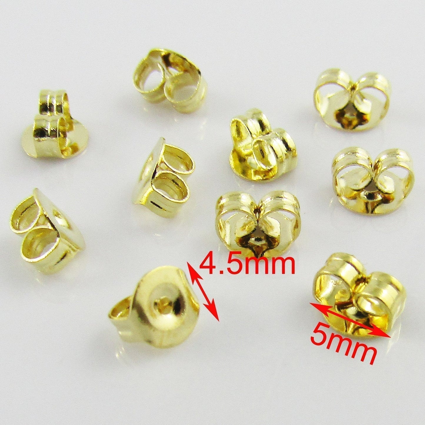 Bulk 50pcs(25pair) Butterfly Earnut Earring Back Stopper 4.5x5x3mm 304Stainless