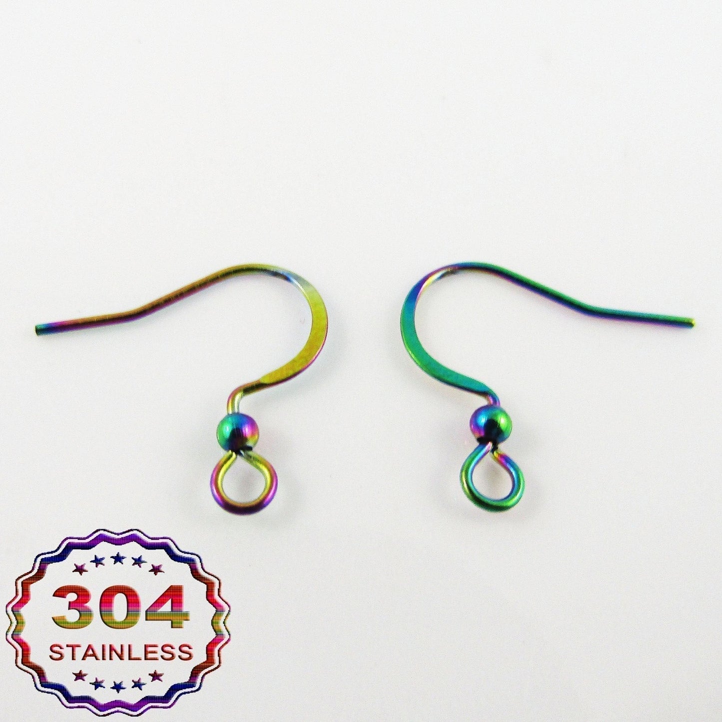 Bulk 10pce (5 Pair) DIY French Flat Earring Hook Finding Iridescent IP SSteel