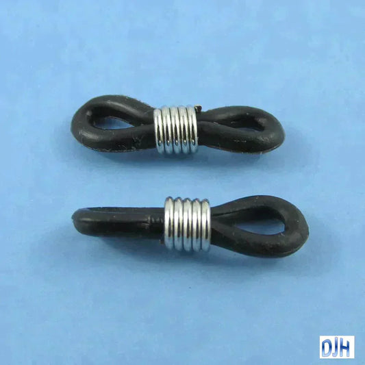 Bulk 10pcs (5sets) Rubber End Connectors Eyeglass Chains 20x6mm Black or Clear