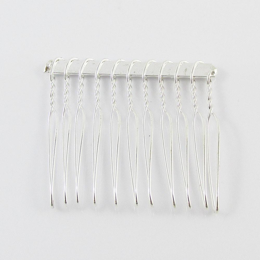 Bulk 10pcs DIY Iron Hair Comb Finding 42x35mm Beaded Bridal Comb Select Colour