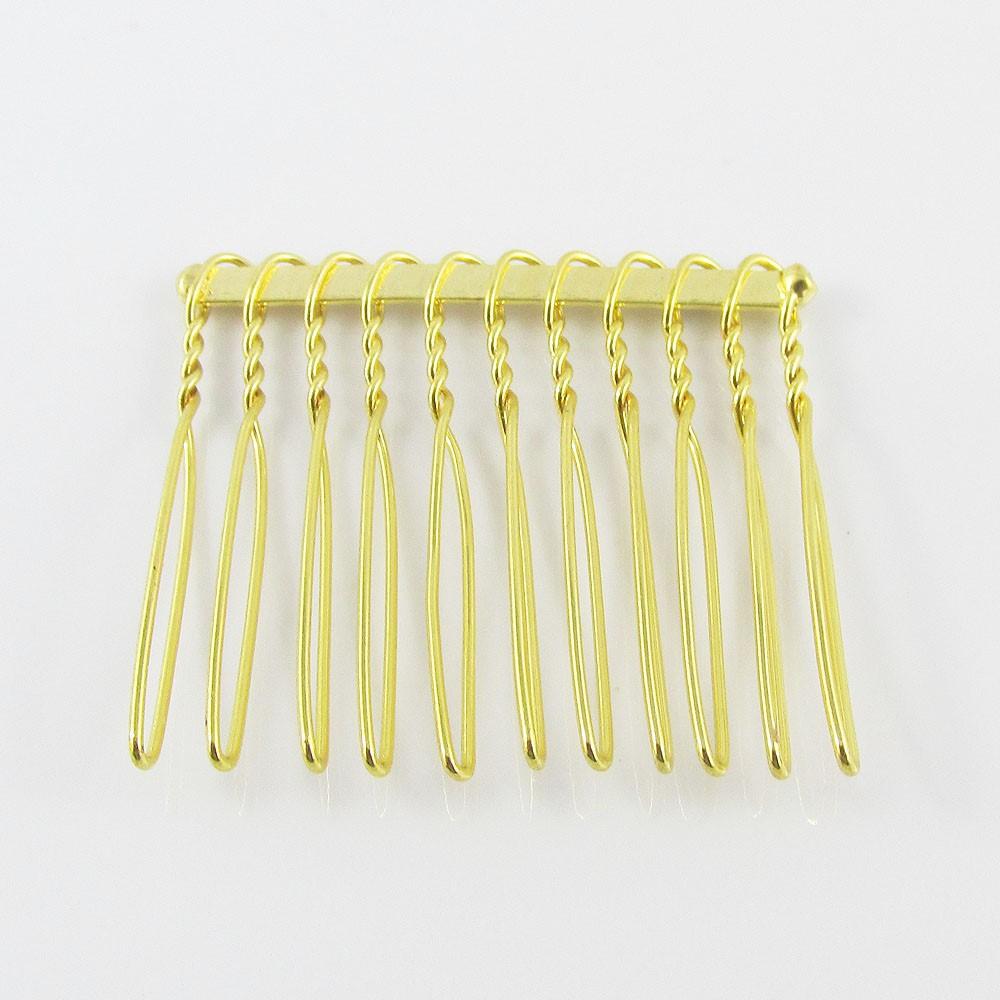 Bulk 10pcs DIY Iron Hair Comb Finding 42x35mm Beaded Bridal Comb Select Colour