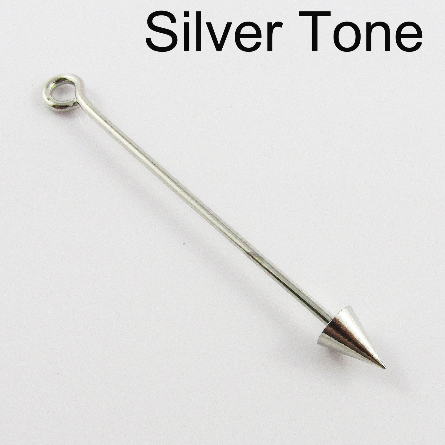 5pcs Beadable Arrow Bar Eye Pin Pendant Finding 60mm Pin 1.5mm Select Colour