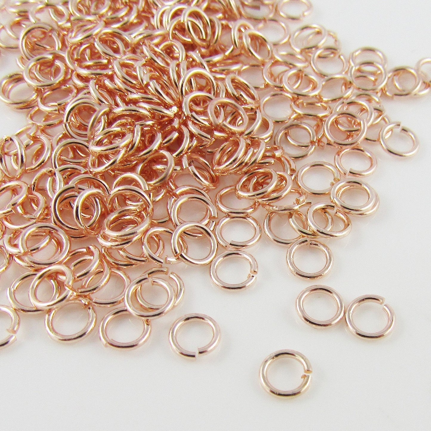 Bulk 350 pieces of 5x0.7mm Light Rose Gold Jump Rings Open Jumprings Findings