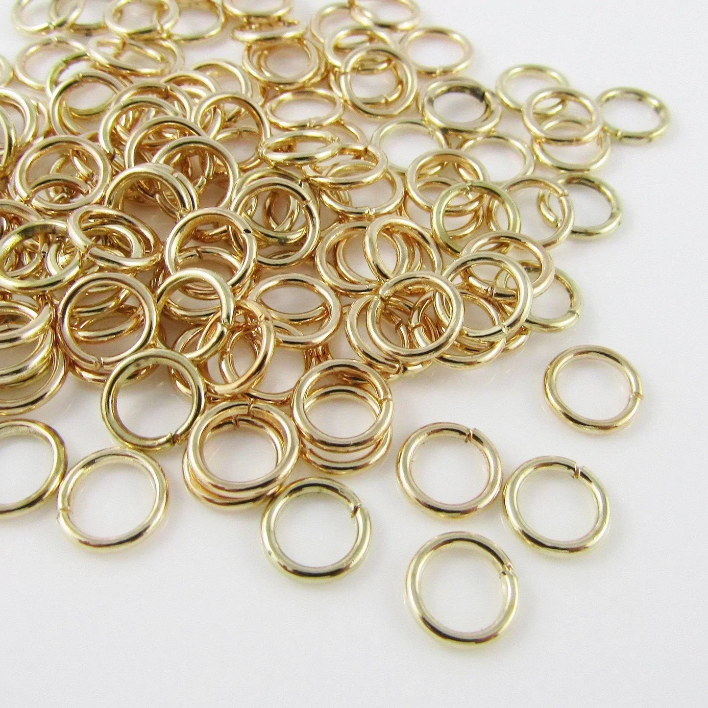 Bulk 90 pieces of 8x1.2mm Light Gold Jump Rings Open Jumprings Findings