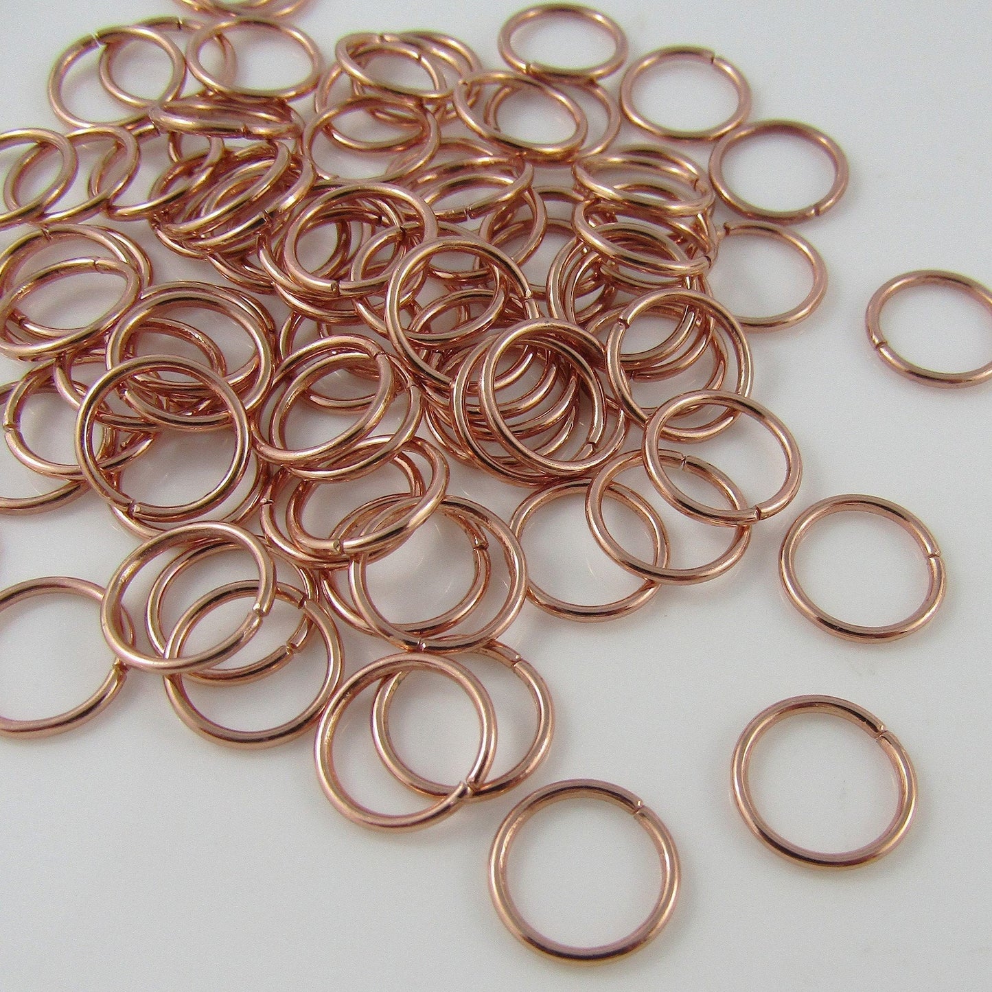 Bulk 100 pieces of 10x1mm Dark Rose Gold Jump Rings Open Jumprings Findings