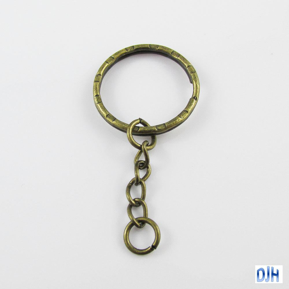 Bulk Key Ring Keychain Findings Split Ring Keyring Craft Beading Antique Bronze