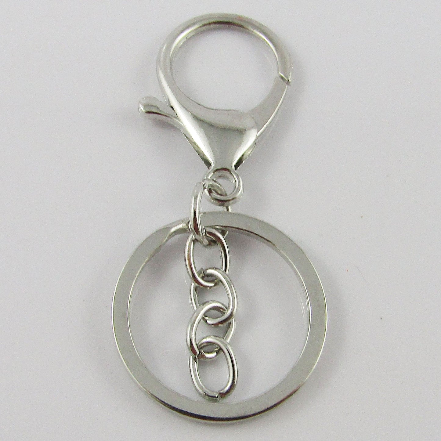 BULK Key Ring Keychain Oversized Lobster Clasp Finding Keyring Silver