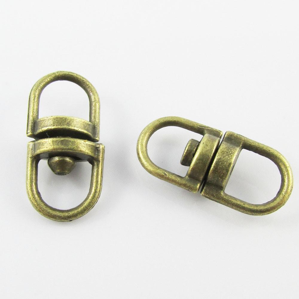 Bulk Double Eye Swivel Clasp Finding 19x9mm Antique Bronze Alloy Pack of 20
