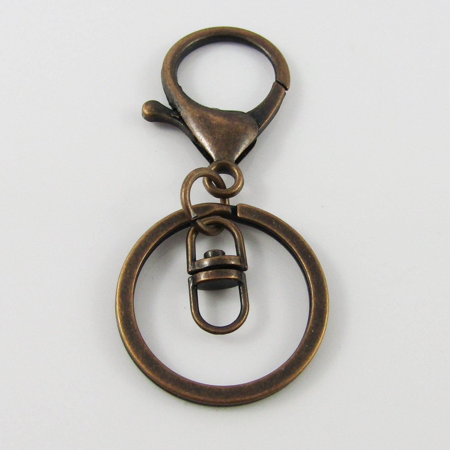 BULK Key Ring Keychain Lobster Clasp Swivel Finding SplitRing Keyring Copper