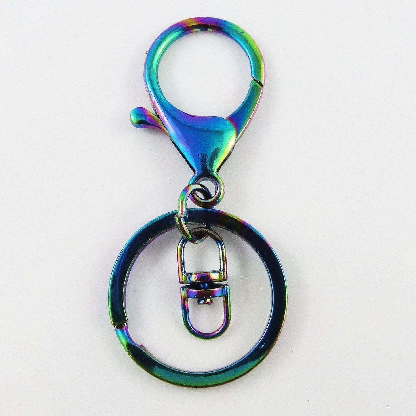 BULK Key Ring Keychain Lobster Clasp Swivel Finding SplitRing Keyring Rainbow