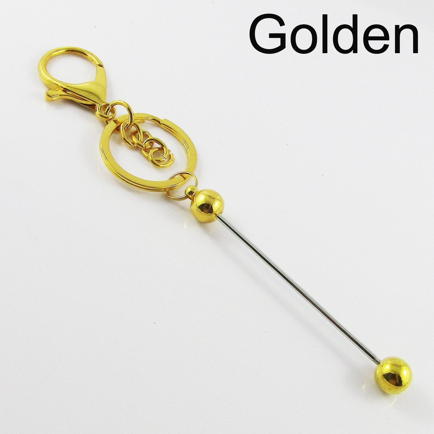Lobster Clasp Key Ring Keychain with Beadable Bar 150mm Select Colour