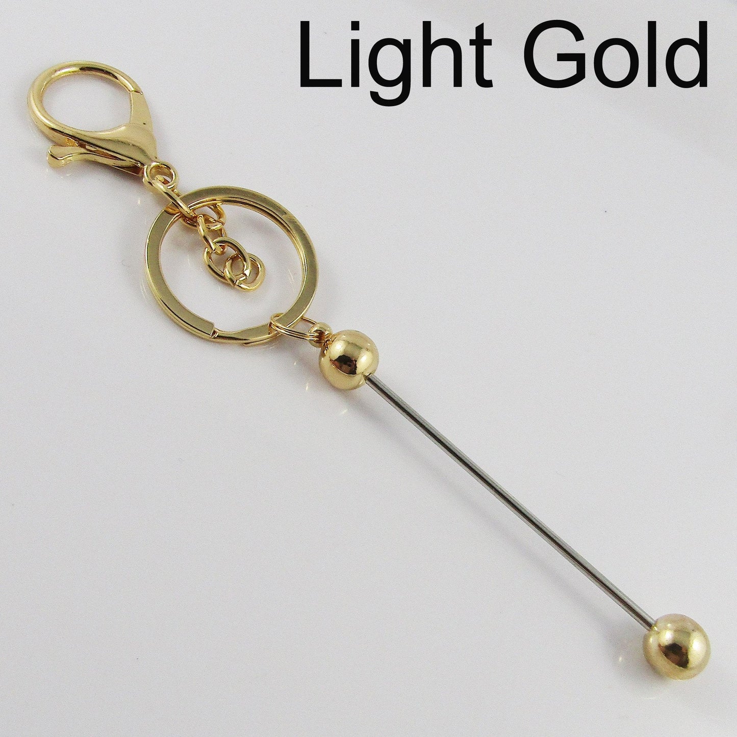 Lobster Clasp Key Ring Keychain with Beadable Bar 150mm Select Colour