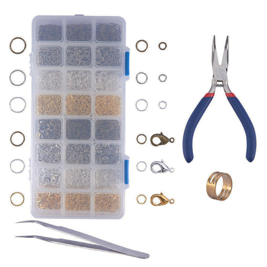 1150+ pc DIY Jewellery Making Jumpring Parrot Clasp Starter Kit Pliers Tweezers