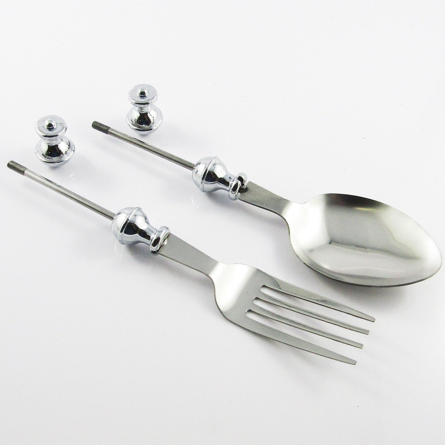 Blank DIY Beadable Small Serving Set Stainless Steel & Alloy 130x26x10mm