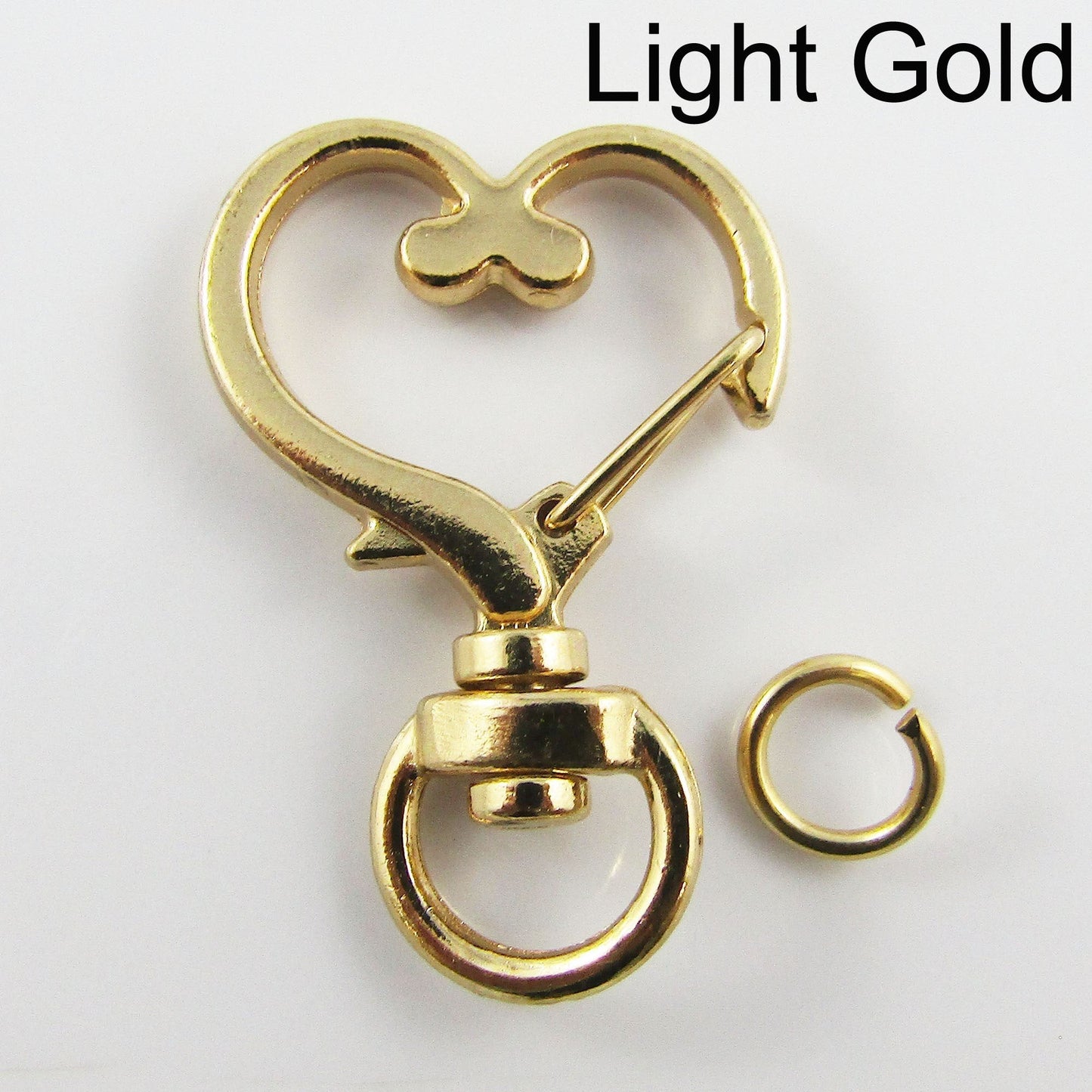 5pk Snap Hook Heart Clasp 35x23mm with Swivel Eye and Jump Ring Select Colour