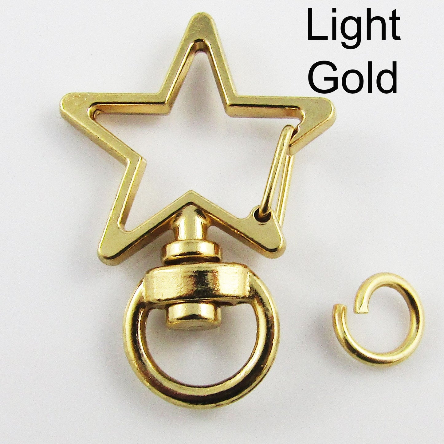 5pk Snap Hook Star Clasp 34x24mm with Swivel Eye and Jump Ring Select Colour