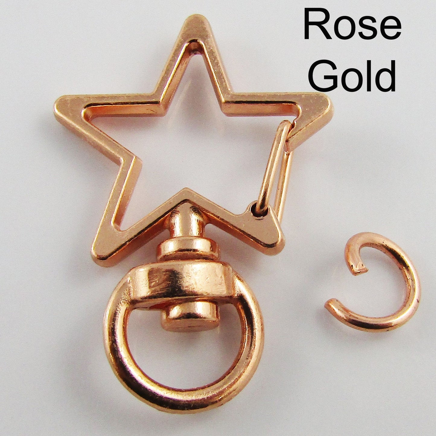 5pk Snap Hook Star Clasp 34x24mm with Swivel Eye and Jump Ring Select Colour