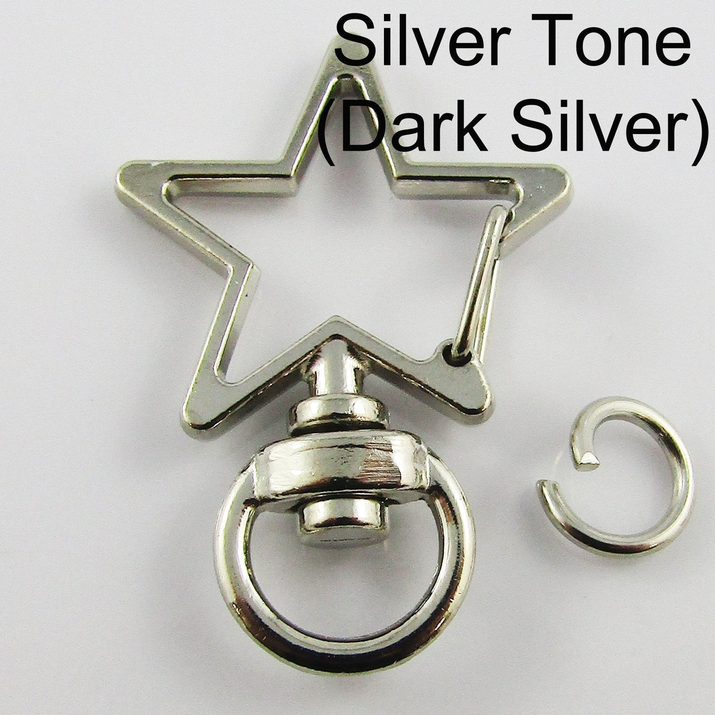 5pk Snap Hook Star Clasp 34x24mm with Swivel Eye and Jump Ring Select Colour
