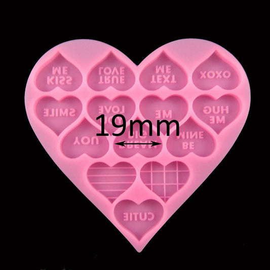 Valentine's Day Conversation Hearts Cabochon Silicone Mould for Epoxy Resin