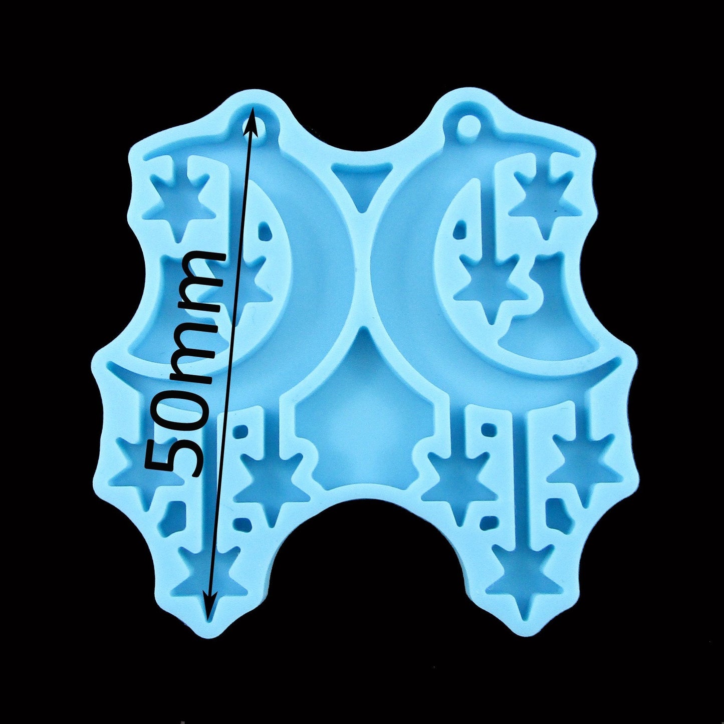 Crescent Moon Stars Pendant Earring Silicone Mould for Epoxy Resin