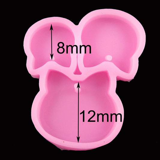 Mixed Size Cat Head Tag Charm Pendant Silicone Mould for Epoxy Resin