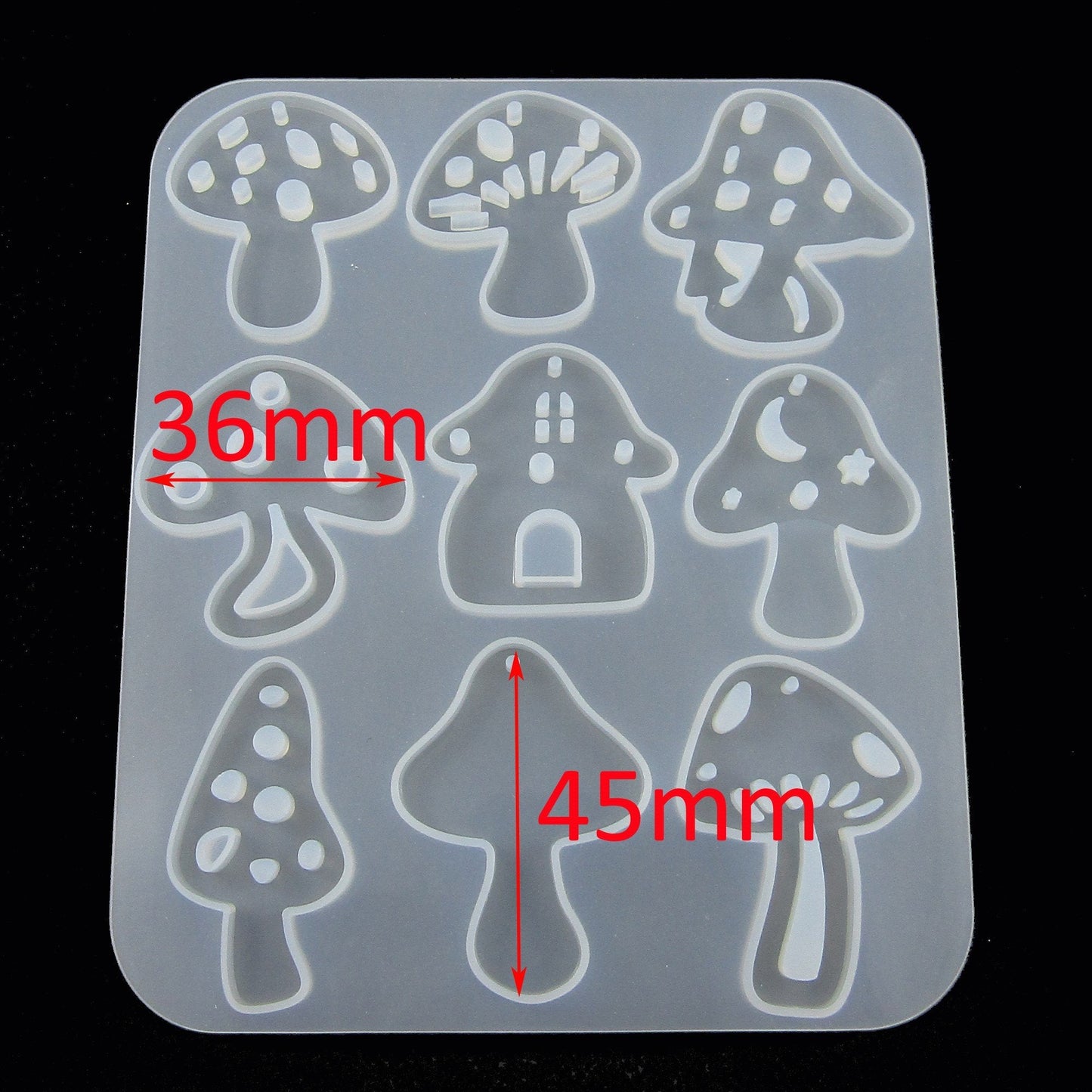 Toadstool Mushroom Pendants Earring Silicone Mould UV or Epoxy Resin