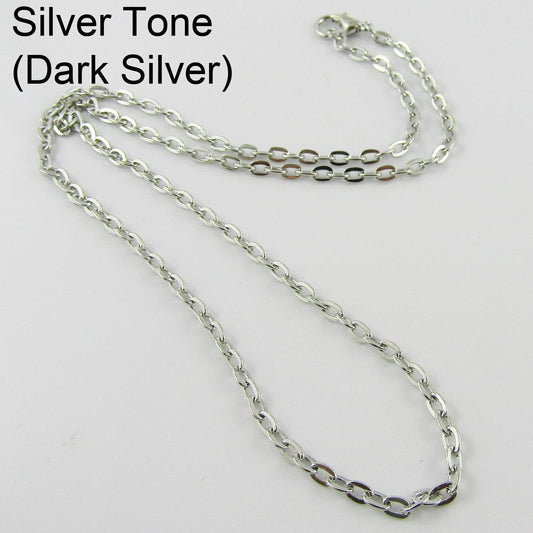 Bulk 10pcs Cable Chain Link Necklace 45cm Parrot Clasp Select Colour