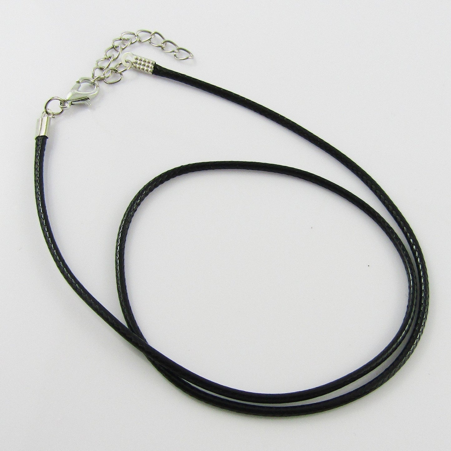 Bulk Pack 10pcs 2mm Black Cord Necklace 44cm with 5cm Extender
