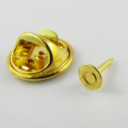 Bulk 10pk Butterfly Clasp Collar Lapel Pin Brooch 4.5mm Glue Pad Gold or Silver