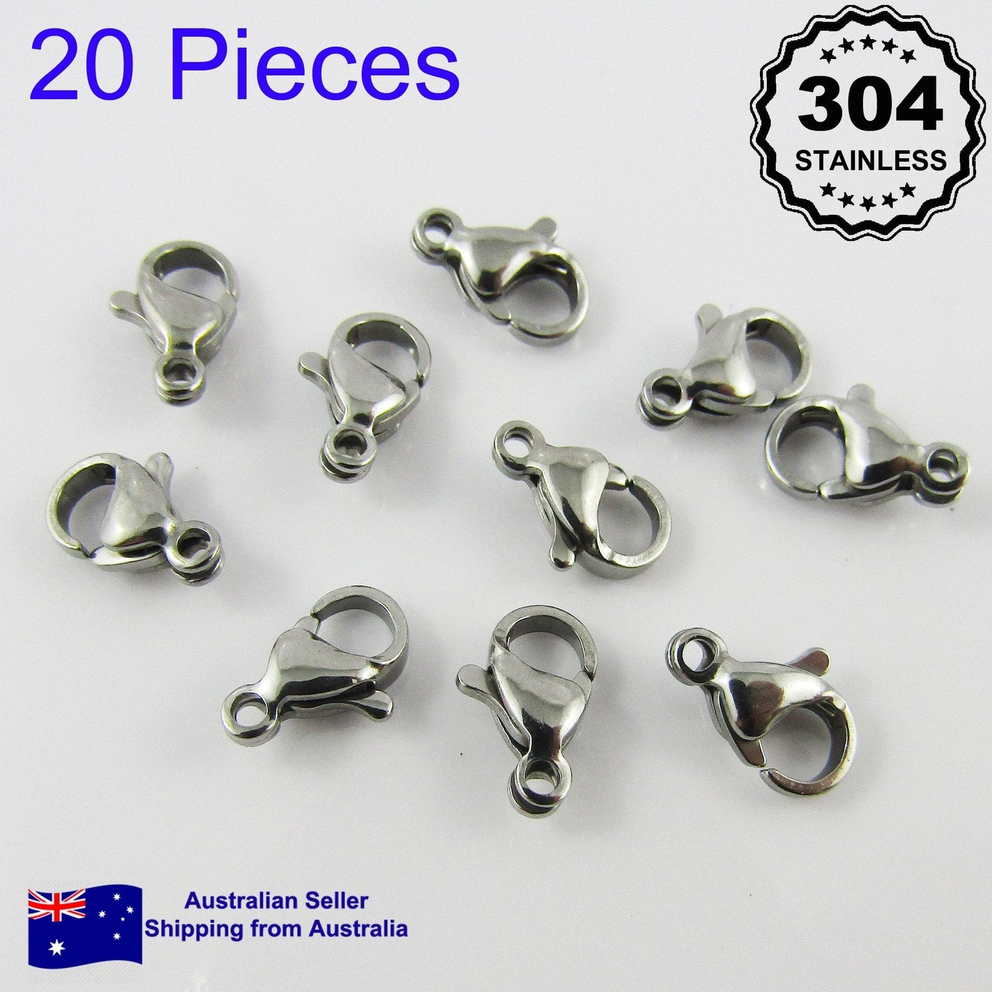 Stainless Steel Parrot Lobster Clasps Findings 20 Pieces