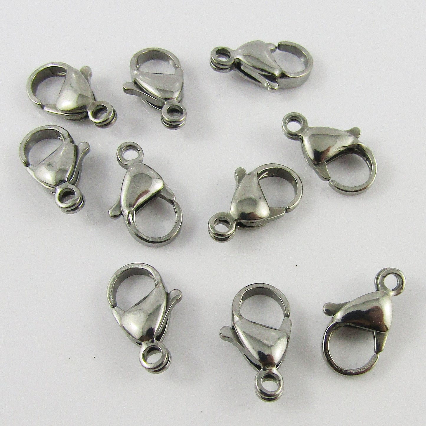 Stainless Steel Parrot Lobster Clasps Findings 20 Pieces Select Size