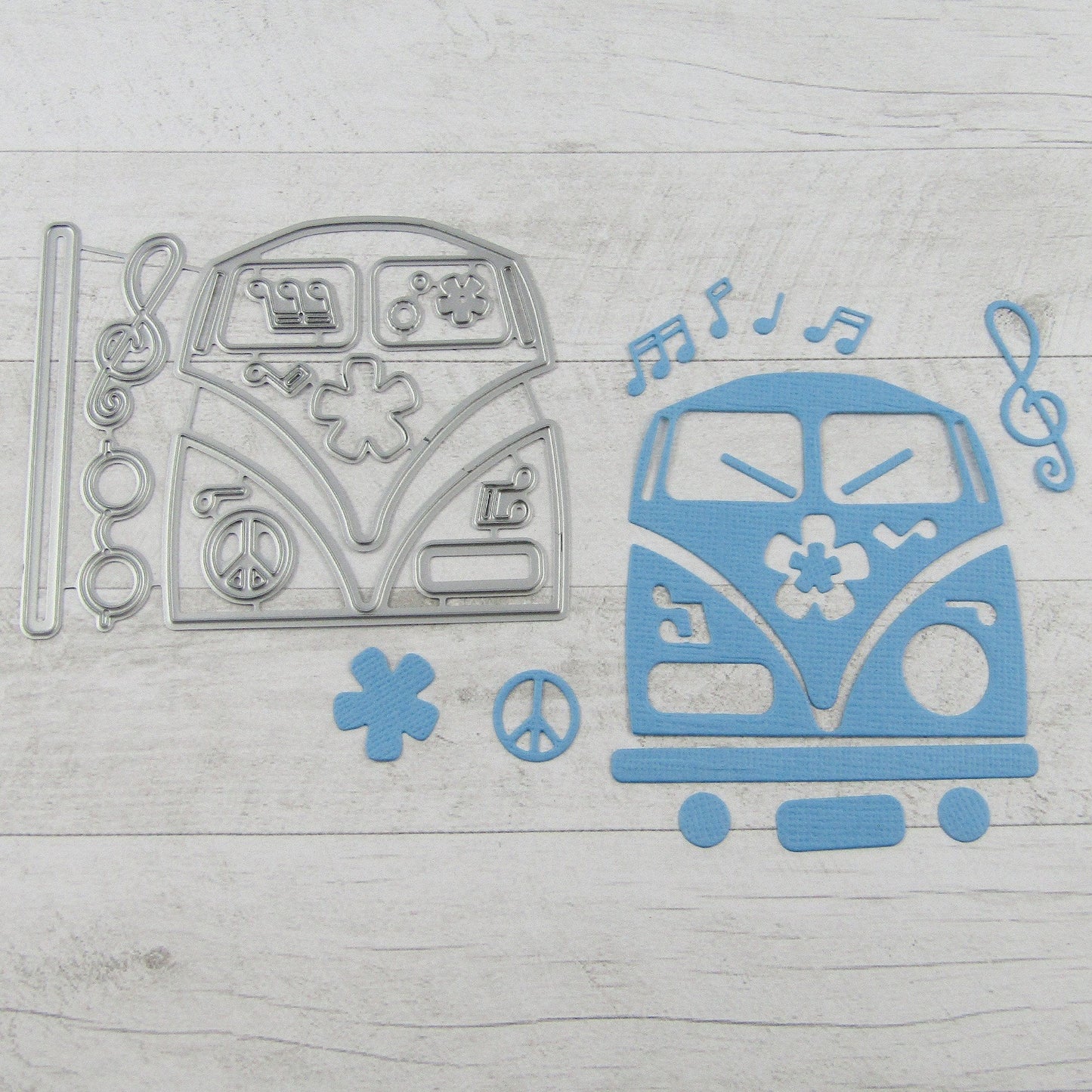 Hippie Combi Van Cutting Die Carbon Steel Scrapbooking Card Making etc