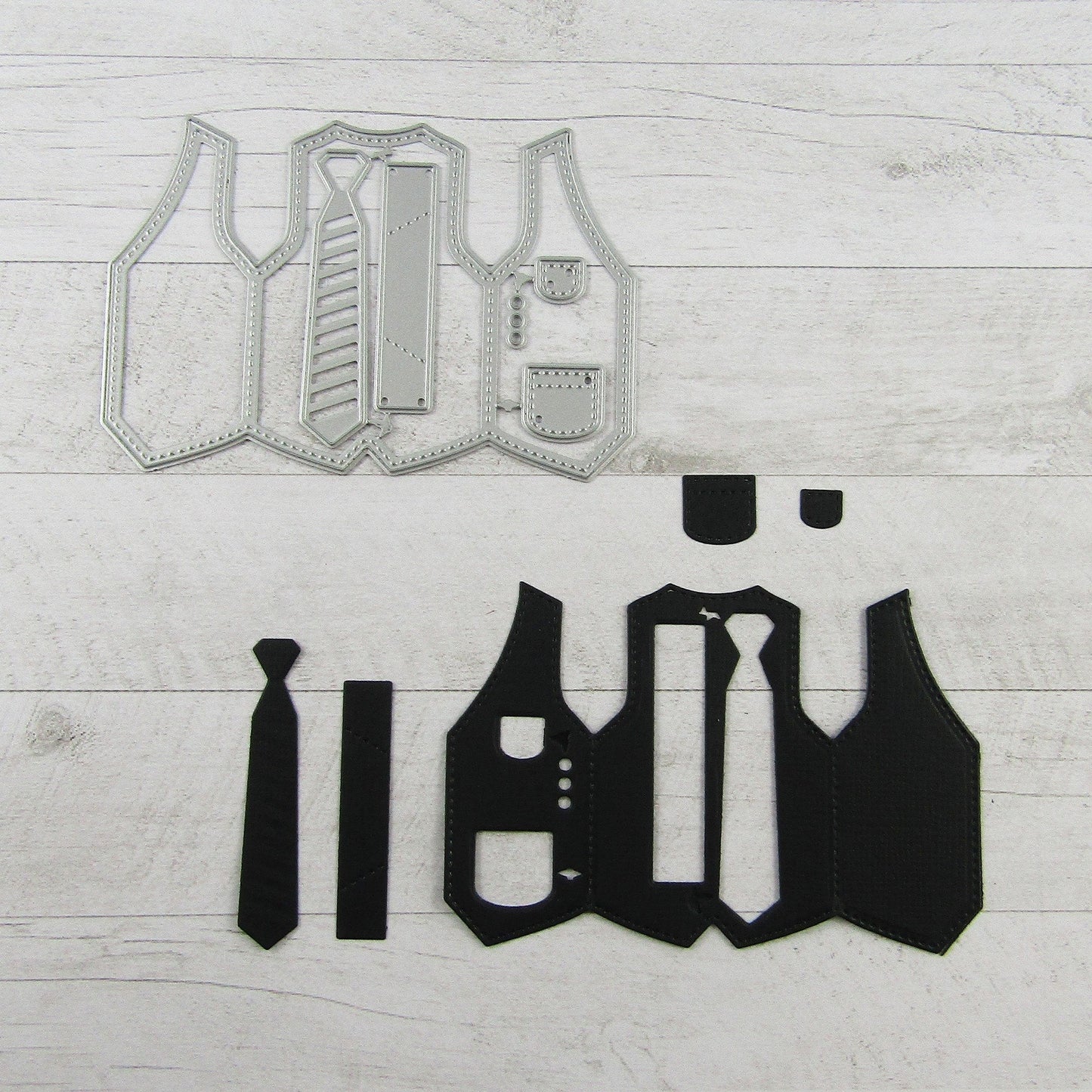 Fathers Day Mens Tie & Vest Cutting Die Carbon Steel Scrapbooking Card Making