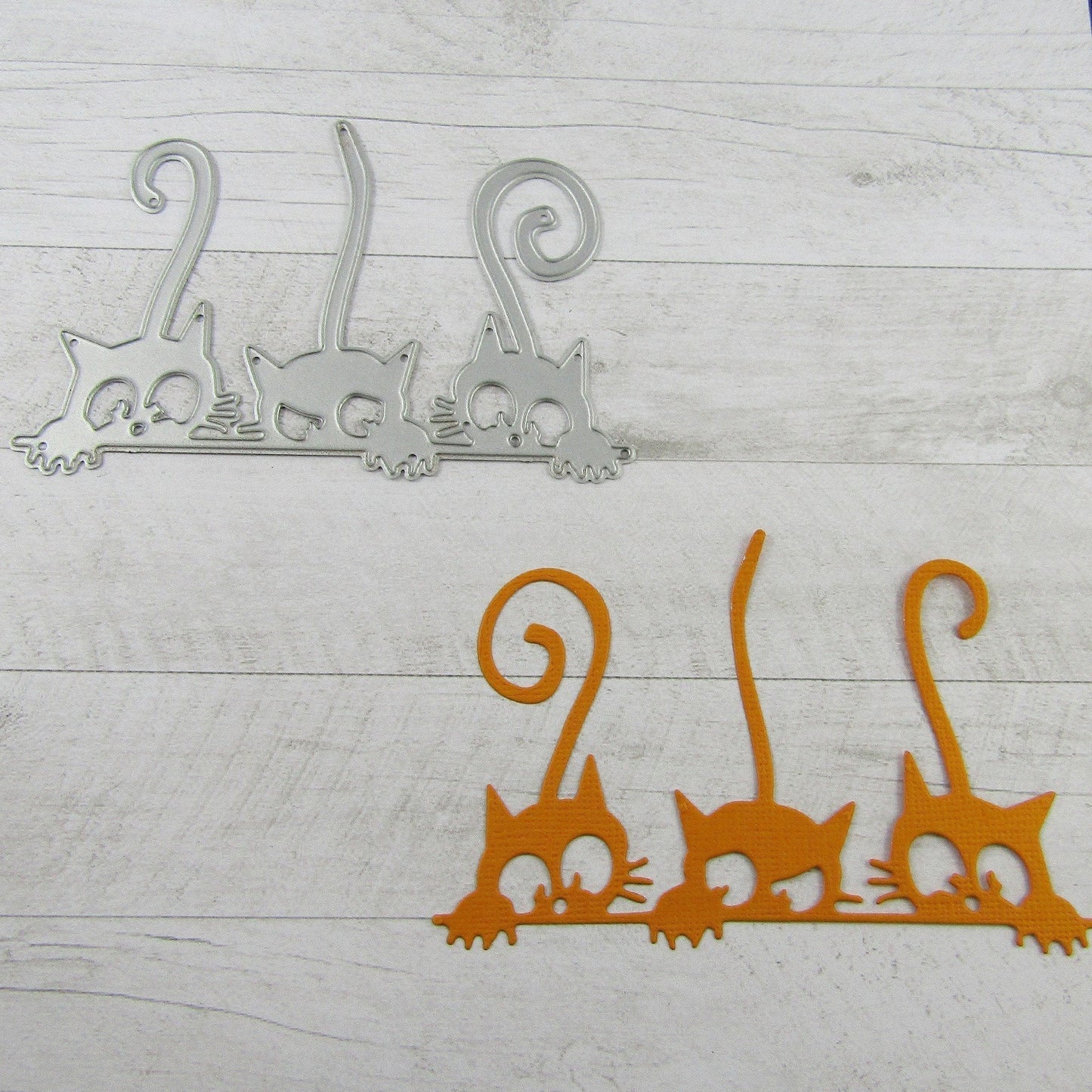 Peek-a-Boo Cats Cutting Die Carbon Steel Scrapbooking Card Making etc