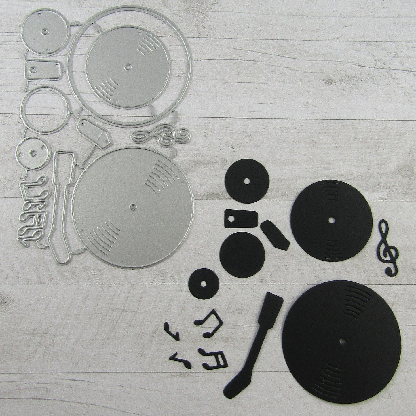 Retro Music Record Player Cutting Die Carbon Steel Scrapbooking Card Making etc