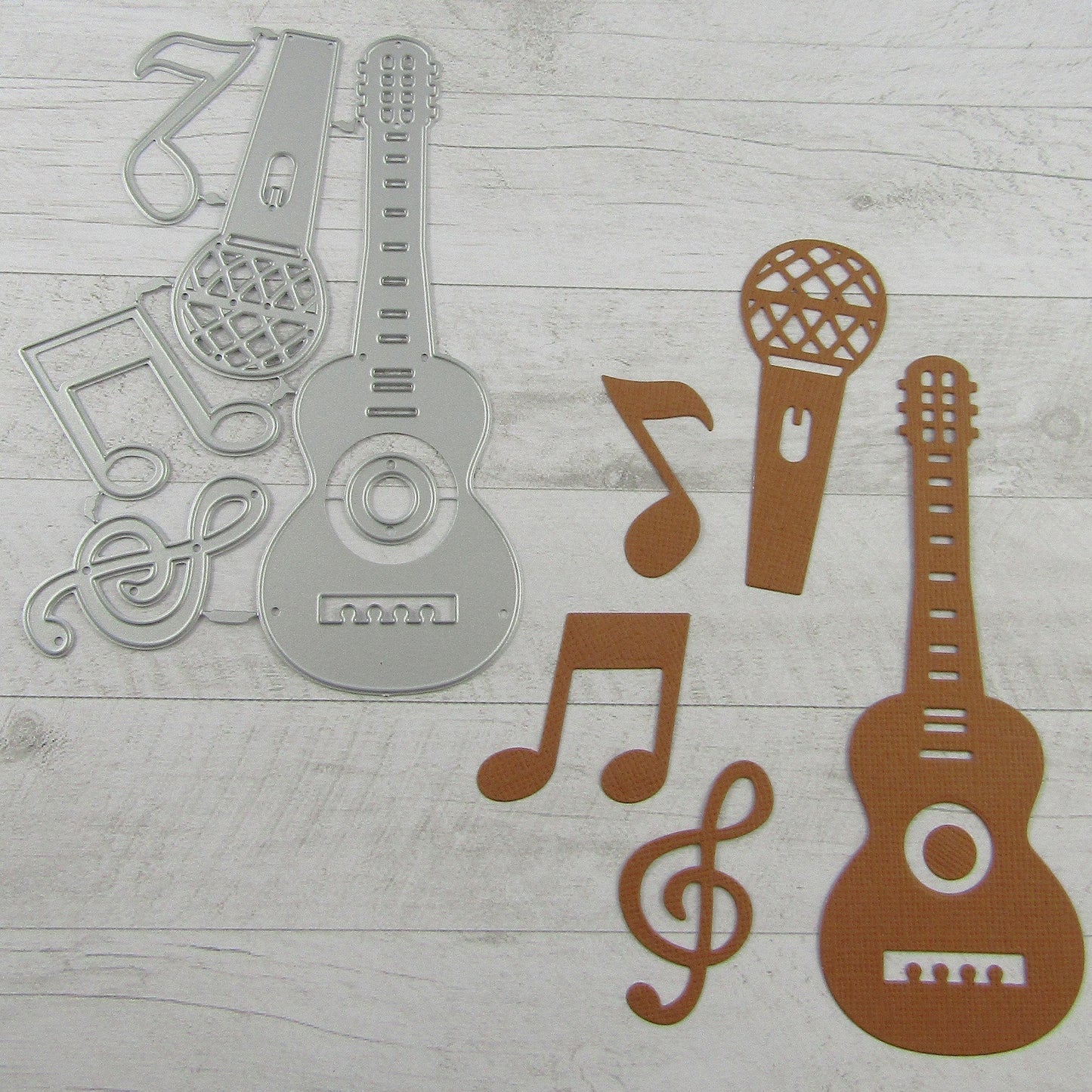 Musician Microphone Guitar Cutting Die Carbon Steel Scrapbooking Card Making etc