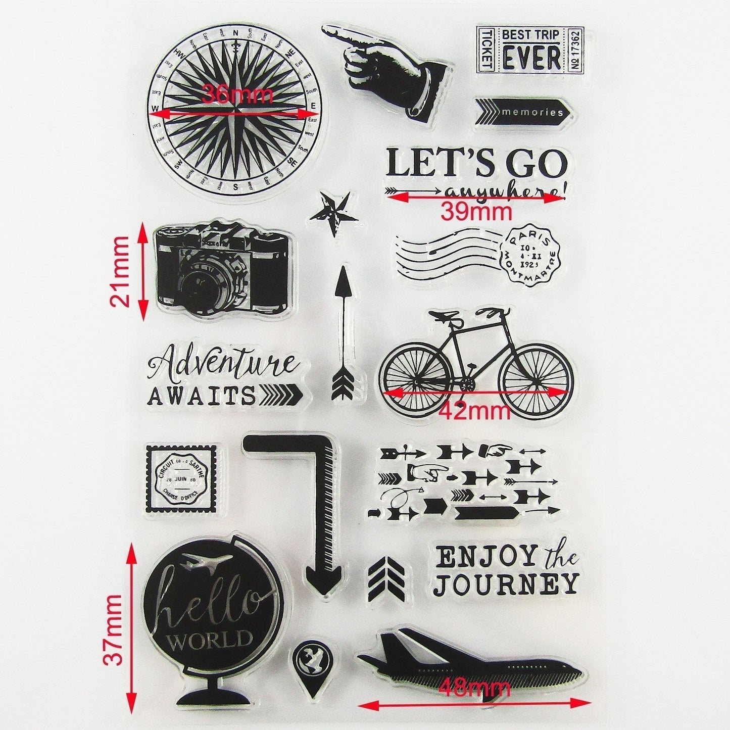 Let's Go Holiday Travel Clear Stamp Silicone Rubber Scrapbooking Card Making