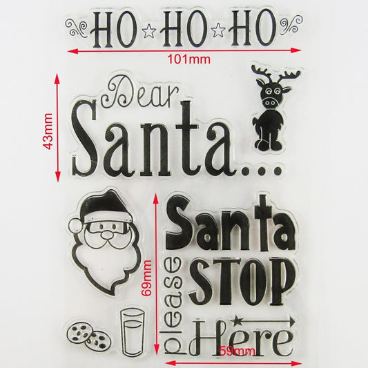 Santa Stop Here Christmas Clear Stamp Silicone Rubber Scrapbooking Card Making