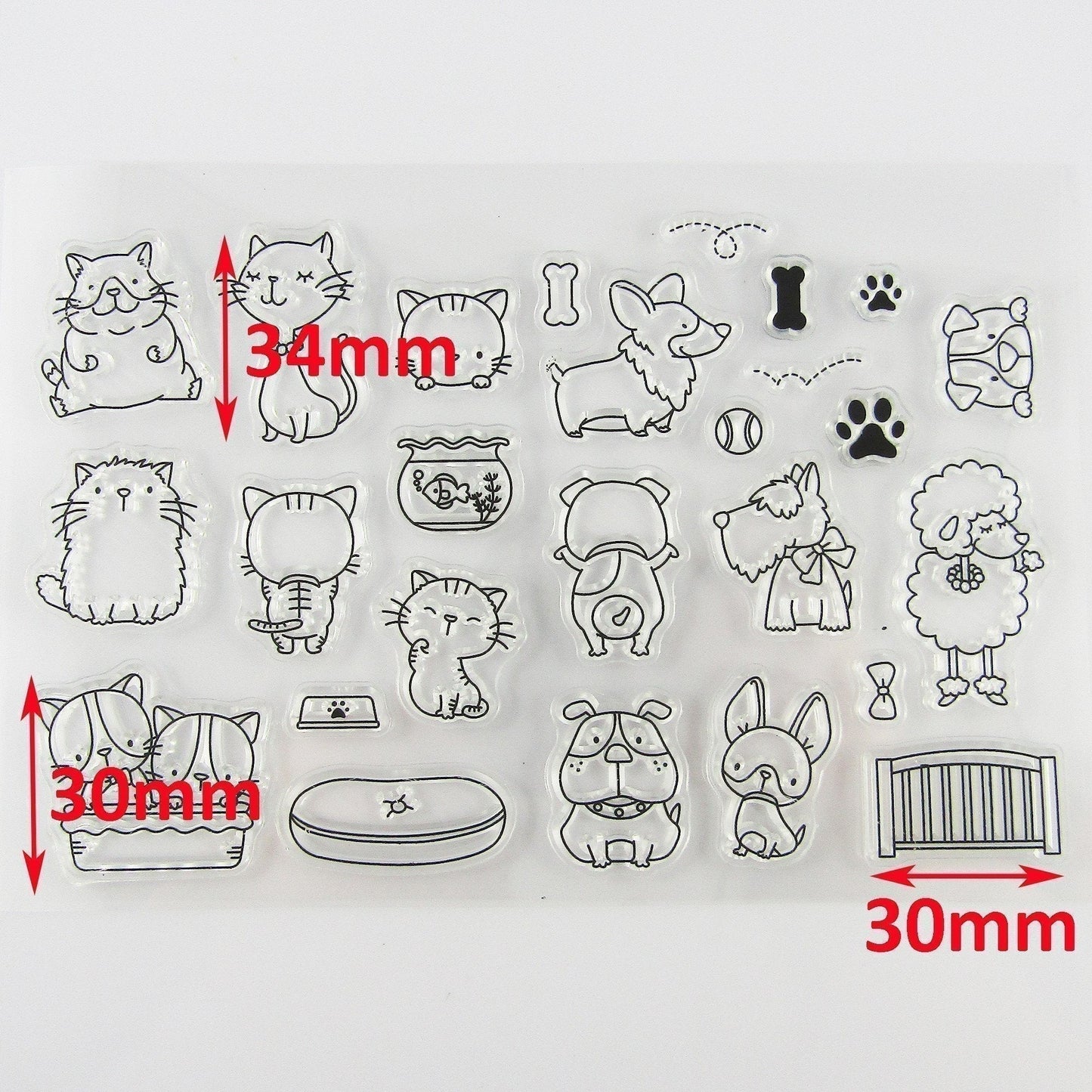Cartoon Critters & Pets Clear Stamp Silicone Rubber Scrapbooking Card Making