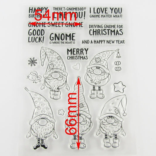 Gnomes Christmas Clear Stamp Silicone Rubber Scrapbooking Card Making
