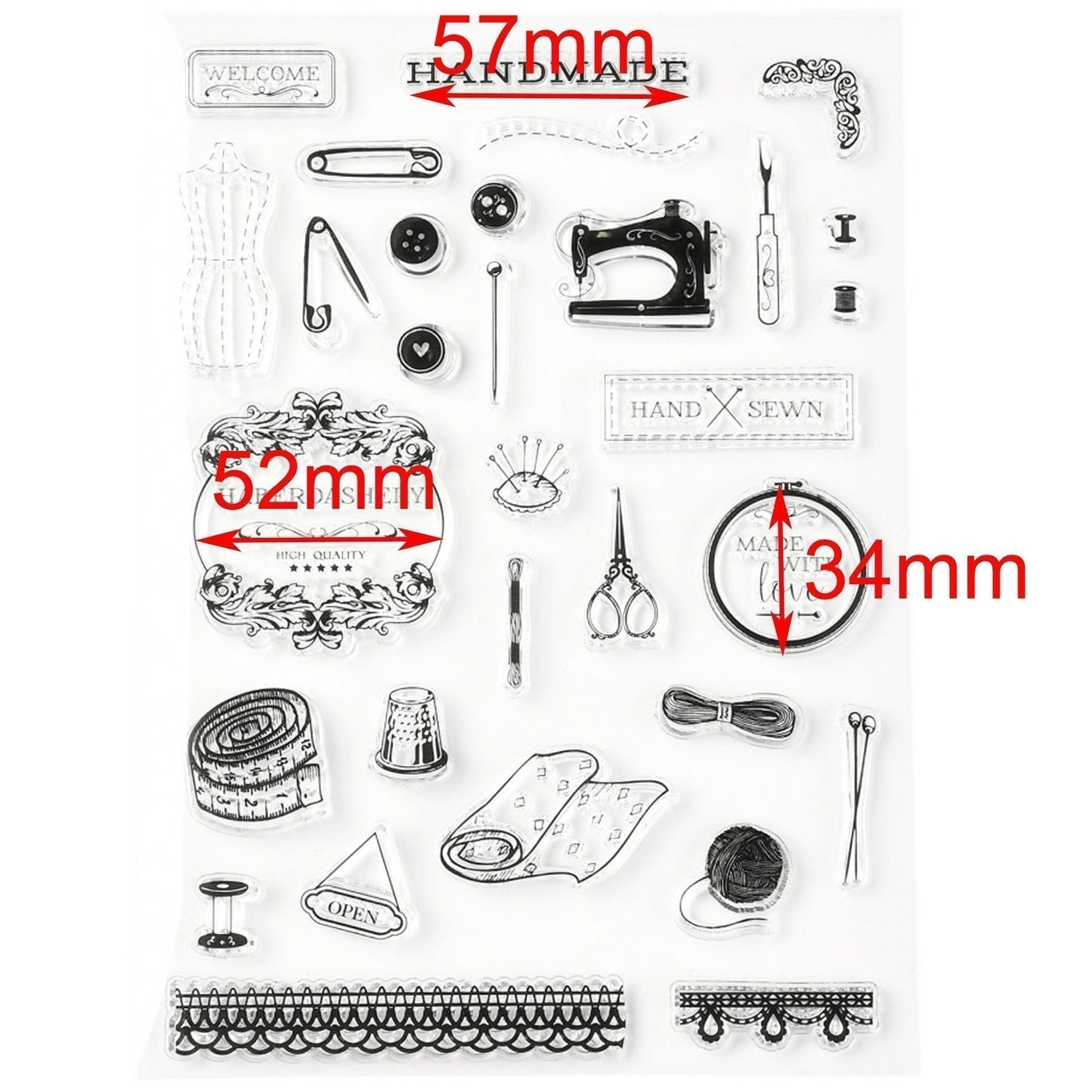 Haberdashery Sewing Clear Stamp Silicone Rubber Scrapbooking Card Making