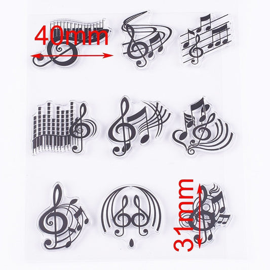 Music Note Symbols Clear Stamp Silicone Rubber Scrapbooking Card Making