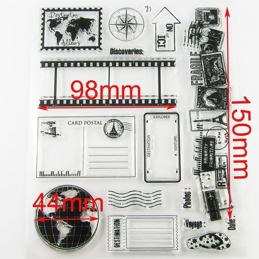 Travel Postcard Clear Stamp Silicone Rubber Scrapbooking Card Making