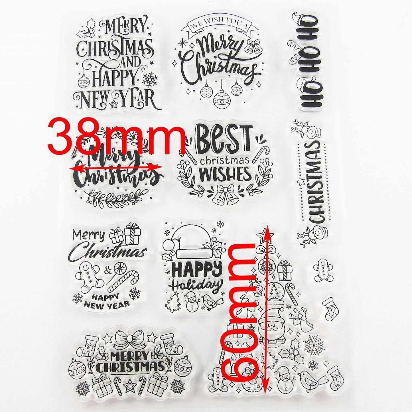 Christmas Greetings Clear Stamp Sheet Silicone Journal Scrapbook Cards