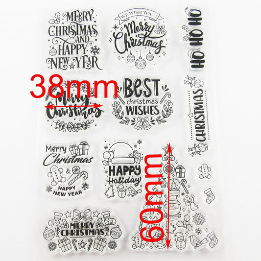 Christmas Greetings Clear Stamp Sheet Silicone Journal Scrapbook Cards